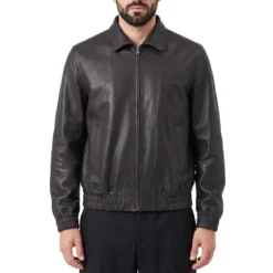 Valentino Garavani Lederjacke mit Reißverschluss schwarz Übergangsjacke
