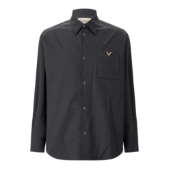 Valentino Garavani Overshirt mit Logo schwarz Hemd