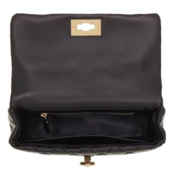 Valentino Garavani Rockstud Spike Foldover Top Shoulder Bag Nero Crossbody Bag