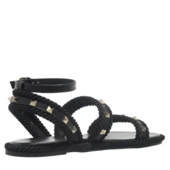 Valentino Garavani Rockstud Torchon Sandal Nero Sandalen