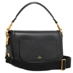 Valentino Garavani Shoulder Bag Alltime Brass Logo Nero Crossbody Bag