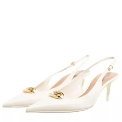 Valentino Garavani Sling Back VLogo Moon Ivory Pumps