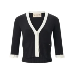 Valentino Garavani Strickjacke aus Baumwolle schwarz Strickjacke