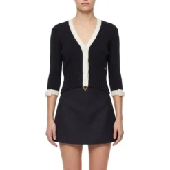 Valentino Garavani Strickjacke aus Baumwolle schwarz Strickjacke