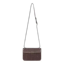 Valentino Garavani Umhängetasche Rockstud aus Veloursleder braun Crossbody Bag