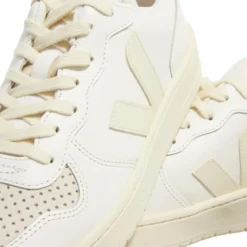Veja V-10 Prime Leather Pure Calcaire Low-Top-Sneaker