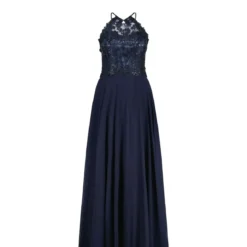 Vera Mont Cocktailkleid mit Paillettenbesatz Dunkelblau Cocktailkleid