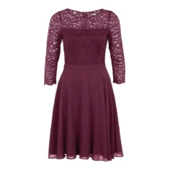 Vera Mont Kleid mit Spitze Dunkelrot Spitzenkleid