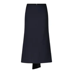 Victoria Beckham Midirock aus Woll-Mix Dunkelblau Midirock