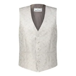 WILVORST Weste mit Jacquard-Muster Beige Weste